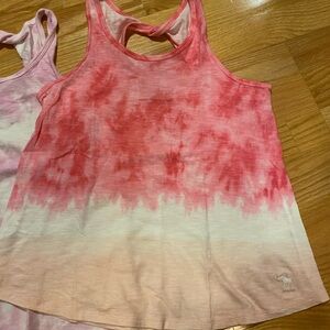 Abercrombie Kids Pink and White Tank Tops